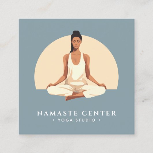 Moderne yoga/wellness vierkante visitekaartje (Voorkant)