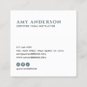 Moderne yoga/wellness vierkante visitekaartje (Achterkant)