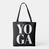 Moderne yoga-werkout voor zwarte en witte typograf tote bag (Achterkant)