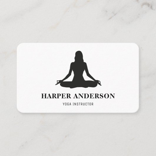 Moderne yogaleraar Professionele Logo Business Visitekaartje (Voorkant)