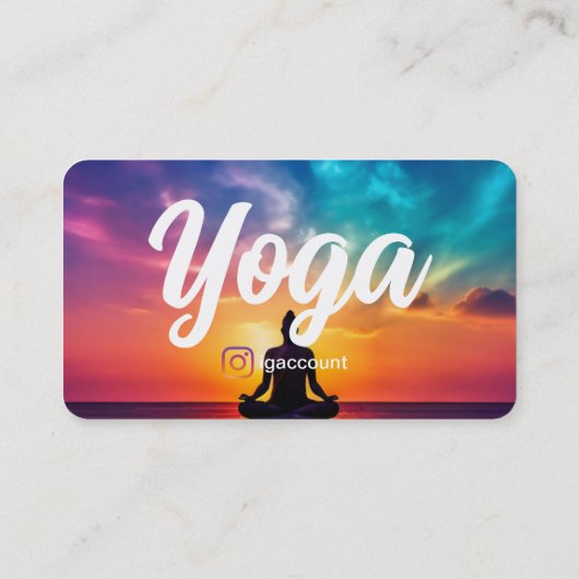 Moderne yogaleraar Sjablonen Design yogastudio Visitekaartje (Achterkant)