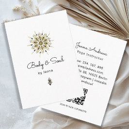 Moderne yogamassage Wellness QR Code Visitekaartje