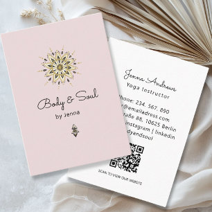 Moderne yogamassage Wellness QR Code Visitekaartje