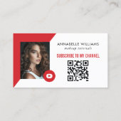 Moderne YouTube-foto Visitekaartje (Achterkant)