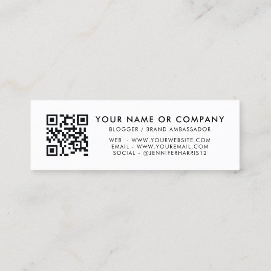 Moderne YouTube Qr-code Mini Visitekaartje (Achterkant)