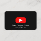 Moderne Youtube Vlogger Kanaal Met QR Code Zwart Visitekaartje (Voorkant)