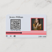 Moderne Youtube Vlogger Kanaal Met QR Code Zwart Visitekaartje (Achterkant)