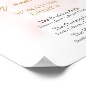 Moderne zacht roze en gouden handtekening drinken poster (Hoek)