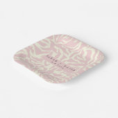 Moderne Zacht Roze Zebra Patroon Wedding Papieren Bordje (Gebogen)
