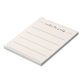 Moderne zachte beige script gelinieerd notitieblok (Linkerzijde)
