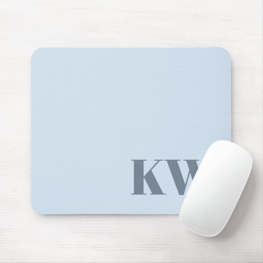 Moderne zachte blauwe monogram beginletters gepers muismat (Met muis)