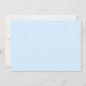 Moderne zachte blauwe oranje retro script bruiloft save the date (Achterkant)