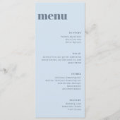 Moderne Zachte Blauwe Trouw Hoog Template Diner Me Menu (Voorkant)