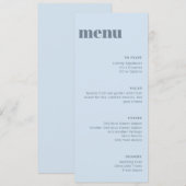 Moderne Zachte Blauwe Trouw Hoog Template Diner Me Menu (Voorkant / Achterkant)