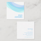 Moderne zachte blauwe turquoise golven vierkante visitekaartje (Voorkant / Achterkant)