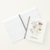 Moderne zachte bloem personalisatie notitieboek (Binnen)