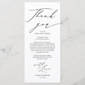 Moderne zachte bruiloft plaats instelling dank u k programmakaart (Voorkant)