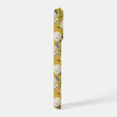 Moderne Zachte Gele Bloem Witte Bloempatroon iPhone Hoesje (Rechterkant)