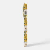 Moderne Zachte Gele Bloem Witte Bloempatroon iPhone Hoesje (Linkerkant)
