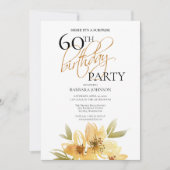 Moderne Zachte Gele Bloemen Verrassing 60ste Verja Kaart (Voorkant)