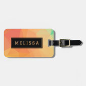 Moderne, zachte, gele en Oranje geometrische patro Bagagelabel (Voorkant horizontaal)