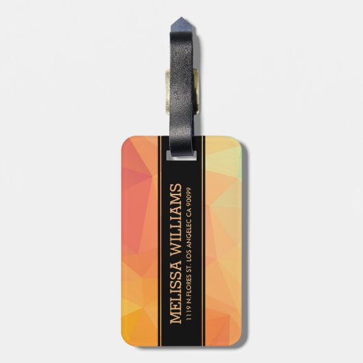 Moderne, zachte, gele en Oranje geometrische patro Bagagelabel (Achterkant verticaal)