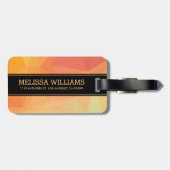 Moderne, zachte, gele en Oranje geometrische patro Bagagelabel (Achterkant horizontaal)