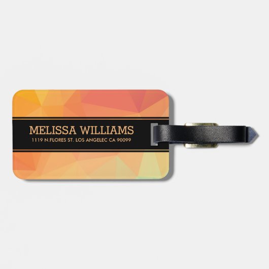 Moderne, zachte, gele en Oranje geometrische patro Bagagelabel (Achterkant horizontaal)