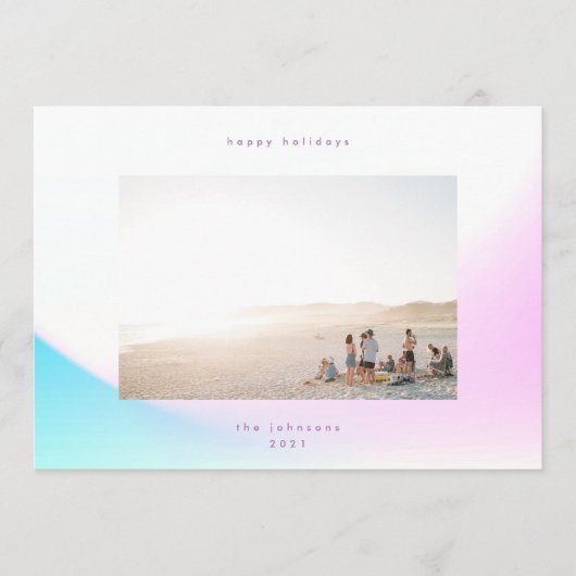 Moderne zachte gradiënt minimalistische kersthemel feestdagenkaart (Voorkant)