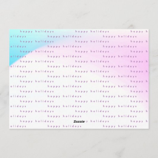 Moderne zachte gradiënt minimalistische kersthemel feestdagenkaart (Achterkant)