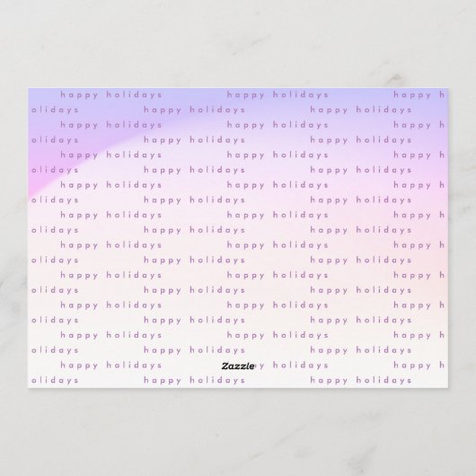 Moderne zachte gradiëntminimalistische kerst geluk feestdagenkaart (Achterkant)