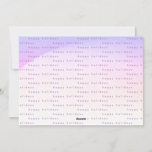 Moderne zachte gradiëntminimalistische kerst geluk feestdagenkaart (Achterkant)