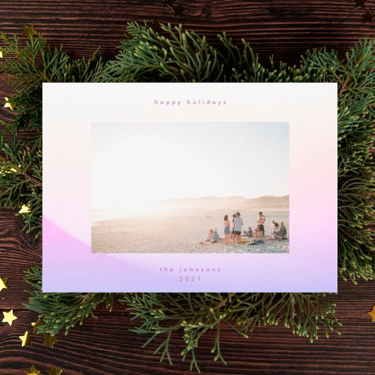 Moderne zachte gradiëntminimalistische kerst geluk feestdagenkaart