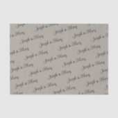 Moderne Zachte Greige & Elegante Zwarte Script Bru Tissuepapier (Voorkant)