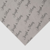 Moderne Zachte Greige & Elegante Zwarte Script Bru Tissuepapier (Detail)