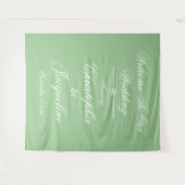 Moderne zachte groene trouw witte script achtergro wandkleed (Voorkant (horizontaal))