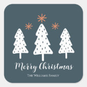 Moderne zachte kerstbomen vierkante sticker (Voorkant)