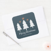Moderne zachte kerstbomen vierkante sticker (Envelop)