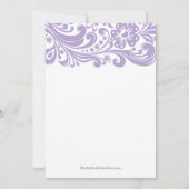 Moderne Zachte Paarse Floral Swirl Baby shower Kaart (Achterkant)