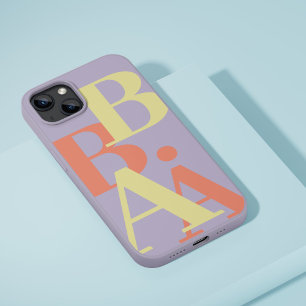 Moderne zachte paarse initiële minimale hedendaags iPhone 16 pro hoesje