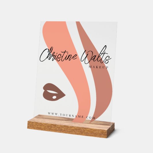 Moderne zachte perzik- en aardetinten Make-up Arti Acryl Bord (Hoek)