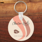 Moderne zachte perzik en aardse make-up artist een sleutelhanger (Voorkant)
