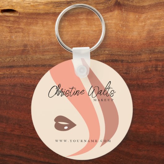 Moderne zachte perzik en aardse make-up artist een sleutelhanger (Voorkant)