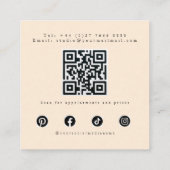 Moderne zachte perzik- en aardse visagist QR Vierkante Visitekaartje (Achterkant)
