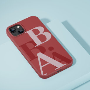 Moderne Zachte Rode Roze initiële minimale hedenda iPhone 16 Pro Hoesje