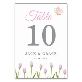 Moderne zachte roze bloem en vlinder  Zomer  Trouw Kaart