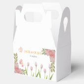 Moderne zachte roze bloemen & vlinder Zomer Huweli Bedankdoosjes (Geopend)