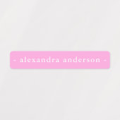 Moderne zachte roze en blauwe waterdichte naam labels (Design 1)