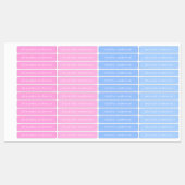 Moderne zachte roze en blauwe waterdichte naam labels (Vel)