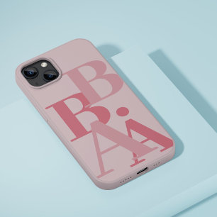 Moderne zachte roze initiële minimale hedendaagse iPhone 16 pro hoesje